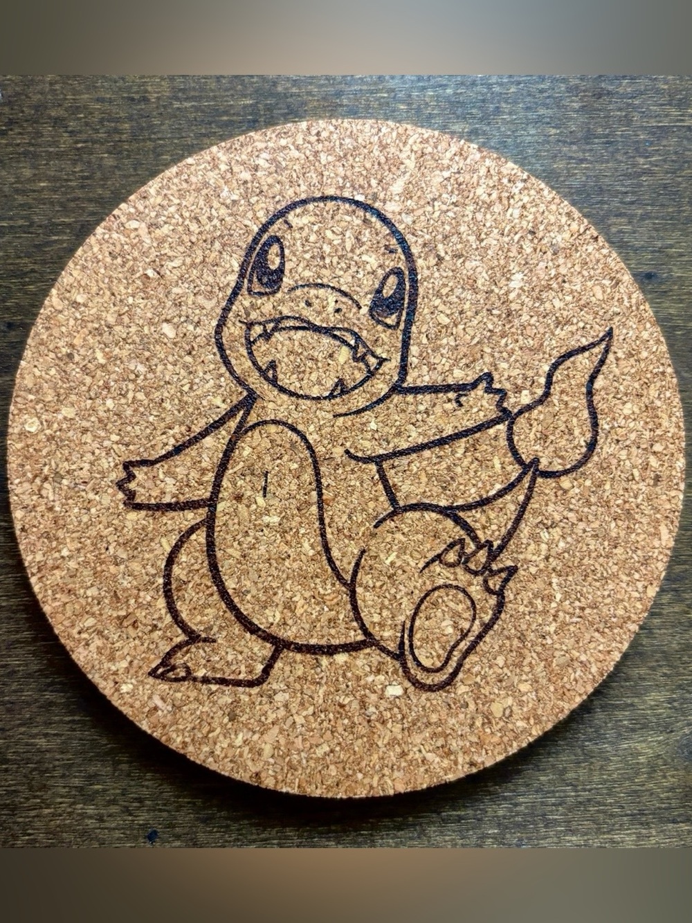 Pokemon Charmander Laser Engraved Cork Coaster #2